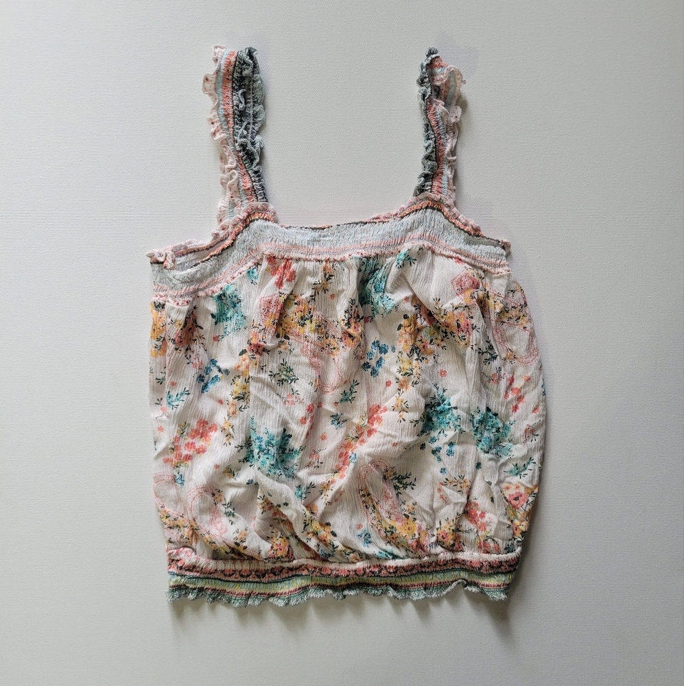 Crave Fame Printed Smock Bubble Tank Top